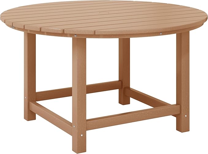 Costaelm Kids Dinner Table, Toddler Play Desk Student Desk Outdoor Childrens Picnic Tables for Children Arts & Crafts, Snack Time, Multi-Activity Table for Ages 2-8 in Home/Outside, Teak