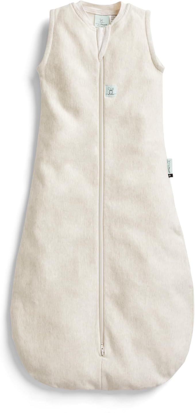 ergoPouch Jersey Sleeping Bag 0.2 TOG – Arms-Out Baby Sleep Sack, Ideal Transition from Swaddling, Slim Fit Keeps Baby Secure & Comfortable, Soft Breathable Fabric (8-24 Months, Oatmeal Marle)