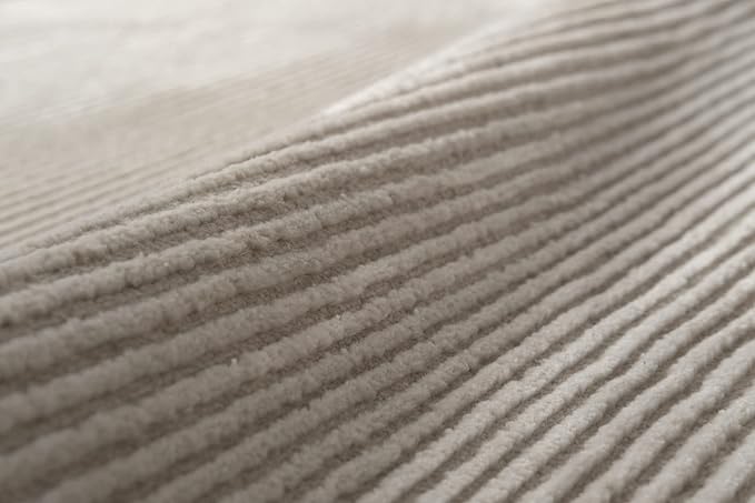 Revival Rugs Stripe 2'7"x9' Machine Washable Runner Rug for Hallway Entryway - 100% Recycled Oeko-TEX Certified, Medium Pile, Taupe