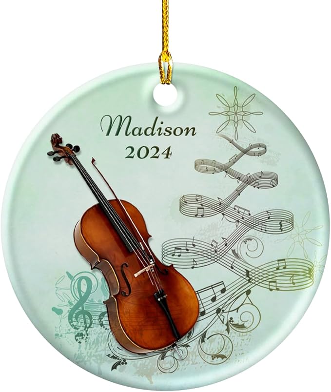 wowcugi Violin Ornament Personalized Instrument Ornaments for Christmas Tree Xmas Tree Decorations Keepsake Gifts for Pianist Instruments Music Lovers