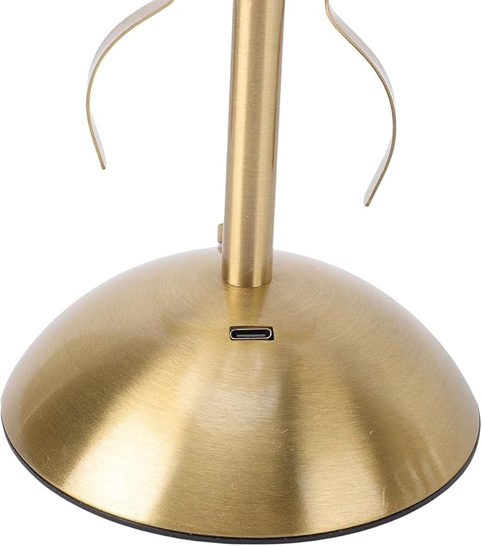 Zunate Bow Table Lamp, Rechargeable Cordless Bedside Lamp with Fabric Shade, Touch Control & Dimmable Brightness,Cute Decorative Metal Light for Bedroom, Nursery, Living Room