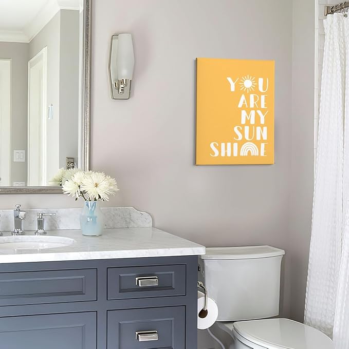 PHAMTE wallart You Are My Sunshine Wall Decor,Boho Nursery Decor,You Are My Sunshine Boho Sun Sunshine Rainbow Canvas Framed Wall Decor Home Teens Girls Kids Nursery Classroom Bedroom Living
