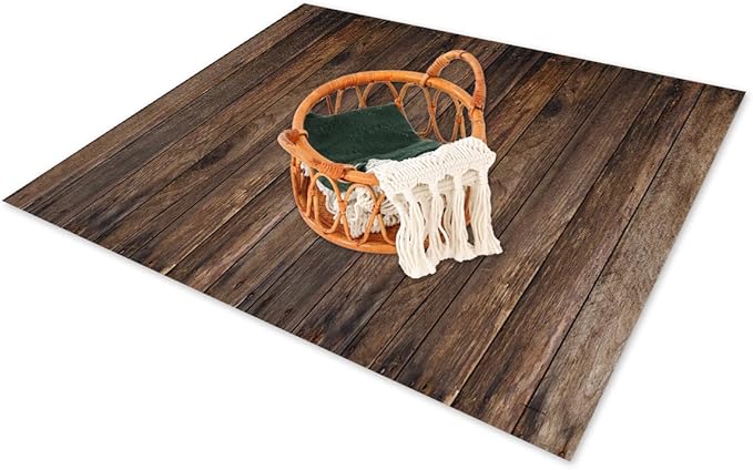 Kate Newborn Photography Props Set&Wood Texture Floor Mat(5x4ft)