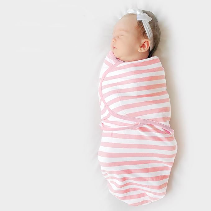 Mama Cheetah Preemie Swaddle Sack, Organic Cotton Sleep Sacks - Easy Swaddles for Premature Baby Girl Blanket Wrap, 4-7 lbs, Newborn Essentials, 3-Pack, Pink
