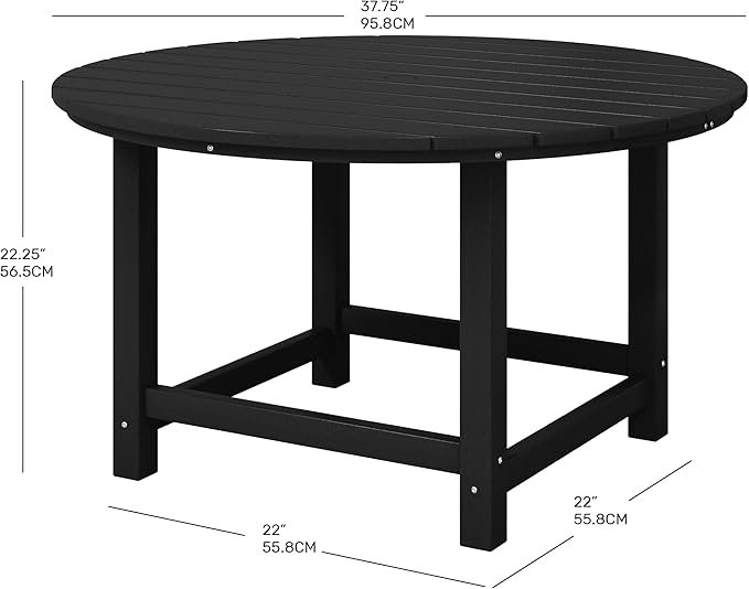 Costaelm Kids Dinner Table, Toddler Play Desk Student Desk Outdoor Childrens Picnic Tables for Children Arts & Crafts, Snack Time, Multi-Activity Table for Ages 2-8 in Home/Outside, Black