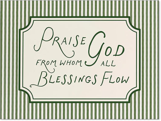 YYS Christian Bible Verse Scripture Poster Praise God From Whom All Blessings Flow Wall Art Green Striped Religious Canvas Prints for Church Home Prayer Room Wall Decor 08x10 inch Unframed
