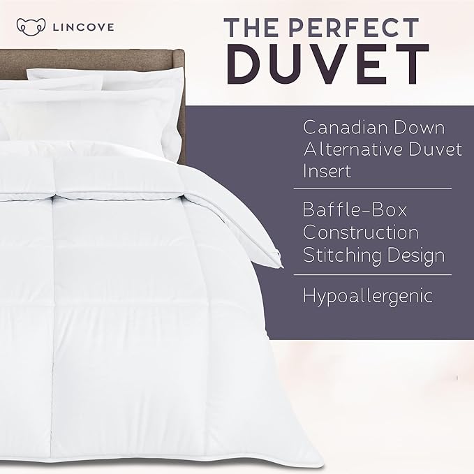 Down Alternative Comforter – Corner Loops in Each Corner, 400 Thread Count 100% Cotton Sateen Shell, Soft and Plush Feel, Twin Size: 64”x90”