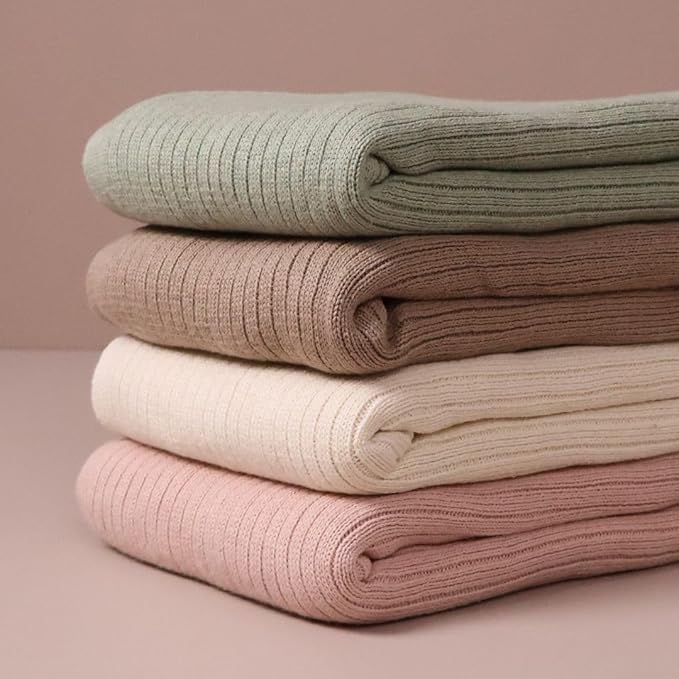Knitted Organic Cotton Baby Blanket- Swaddle Blanket, 30" x 40" Soft Receiving Blanket for Newborn 2-Pack (Fog/Mochachino)