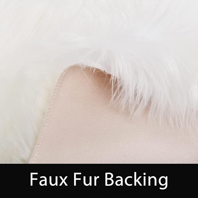 Latepis Runner Rugs for Hallway 2x10 White Faux Fur Rug Sheepskin Rugs for Living Room Washable Fluffy Rug for Bedroom Coushin Rectangle