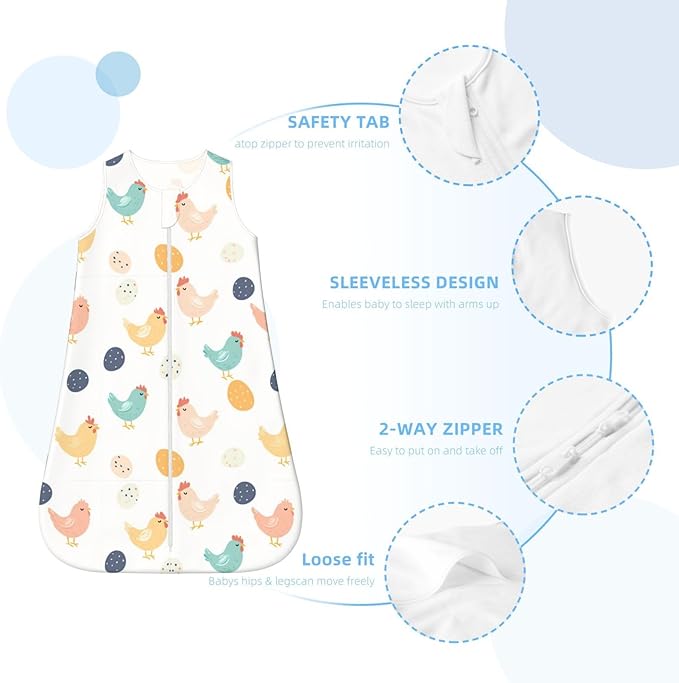 Baby Sleep Sack Sleeveless Sleeping Bag Wearable Blanket Soft Breathable Toddler Sleep Bag Colorful Dinosaur
