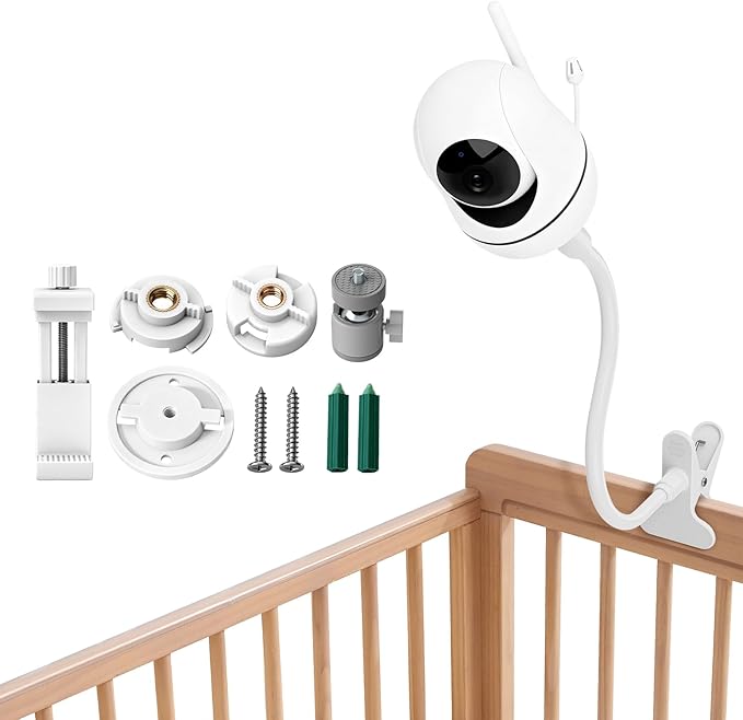 Baby Monitor Mount, Flexible Gooseneck Clip Clamp Stand Holder Compatible with HelloBaby, VTech, TP-Link, Kasa Smart, GoodBaby, Tapo, Eufy Security, Babysense, Vtimes, Kidsneed