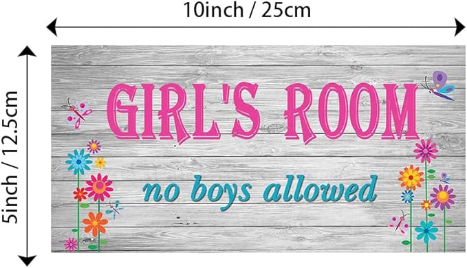 Personalized Name's Pretty Pink-text flower-butterfly girls-only decor Nursery Kid's Children's Girls Bedroom Door Sign Wood Plaque Sign Wall Decor Gift