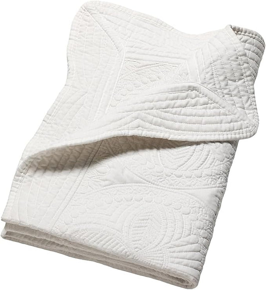 PEACELOVER Embossed Neutral Baby Quilt Durable, Lightweight Baby Blankets Four Seasons for Personlized Monogram Cotton Quilted Blanket Toddler Quilt for Boys and Girls 46x36 Inches (white1)