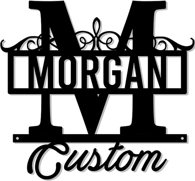 Personalized Last Name Sign, Metal Family Name Sign, Welcome Wall/Door Decor, House Warming Gifts New Home, Personalized Anniversary/Wedding/Bridal Shower Gifts for Couples, Custom Outdoor Signs
