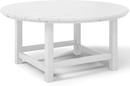 Costaelm Kids Dinner Table, Toddler Play Desk Student Desk Outdoor Childrens Picnic Tables for Children Arts & Crafts, Snack Time, Multi-Activity Table for Ages 2-8 in Home/Outside, White