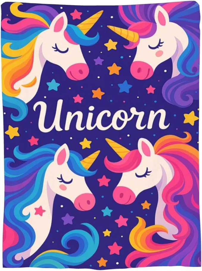 Unicorn Throw Blanket Unicorn Plush Fleece Toddler Blanket Super Soft Warm Cozy Fuzzy Stuff Bedding Baby Blankets for Girls Boys Kids Women Adult Men 50"X60"
