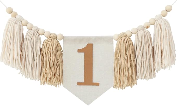 Handmade Boho 1st Birthday High Chair Banner Party Decoration For Girl Baby Shower Wall Hangings Decorative For Kids Bedroom
