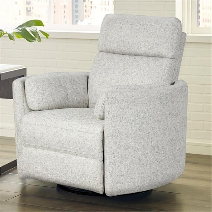 Pemberly Row Beauty Quartz Power Swivel Glider Recliner (Two Pack) with USB Charging Ports and 2 Comfort Pillows for Living Room