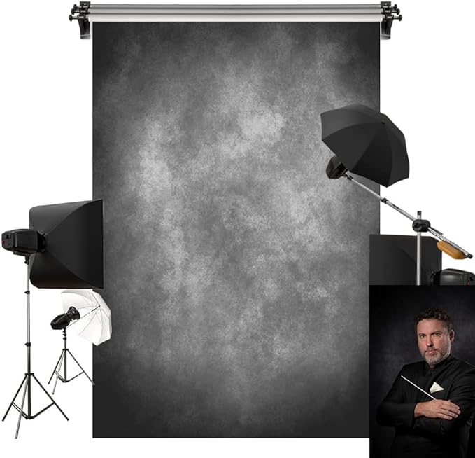 Kate 10x15ft/3x4.5m Gray Texture Backdrop Gray Purple Abstract Portrait Headshot Backgrounds for Photoshoot, Photo Video Studio Prop