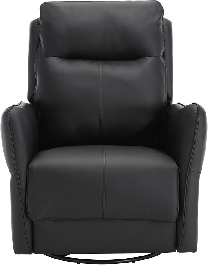 MINCETA Power Recliner Chairs,Modern Upholstered 270 Swivel Nursery Rocker Glider Recliner for Living Room,PU Leather in Black