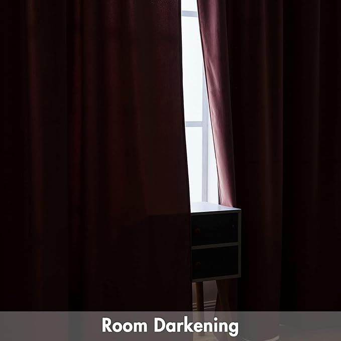 MIULEE Dusty Rose Pink Velvet Curtains Thermal Insulated Blackout Curtain Drapes for Bedroom Living Room Darkening 94 Inches Long Curtains Panels Rod Pocket Set of 2