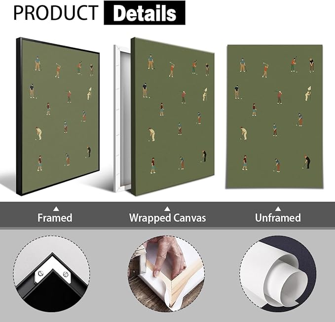 Golf Canvas Wall Art, Baby Boy Nursery Sports Posters, Animal Athletes Elephant Rabbit Pictures, Little Legend Charming Quote Print, Kids Bedroom Golf Course Wall Decor 16x24in Framed