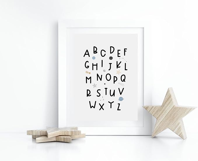 VUVUKU Outer Space Nursery Decor For Baby Boy Room Prints Kids Playroom Wall Art