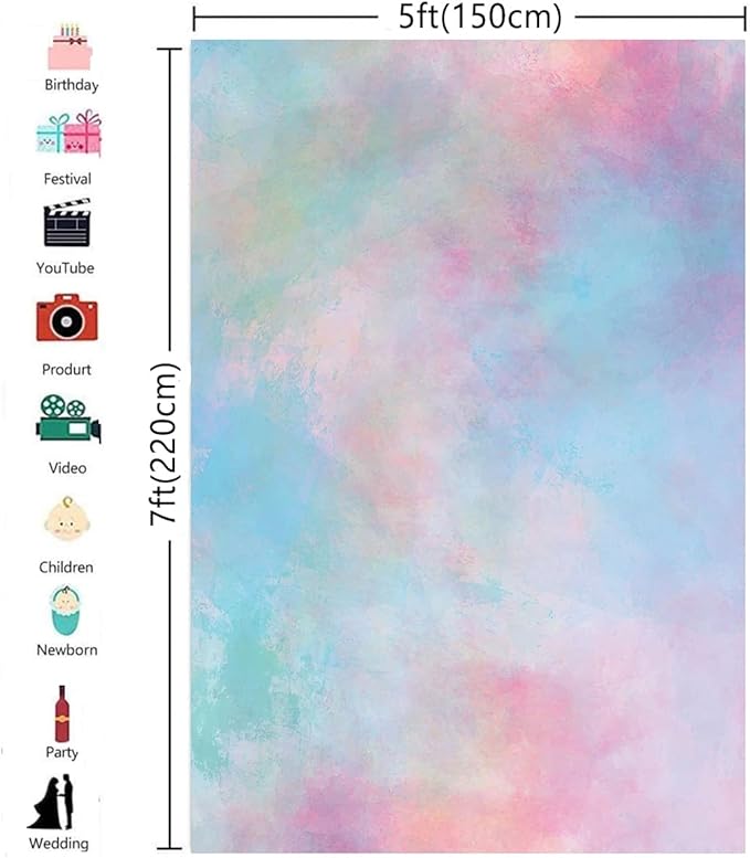 5x7ft Colorful Abstract Photography Backdrops Bridal Show Photo Background Baby Show Birthday Backdrop for Picture