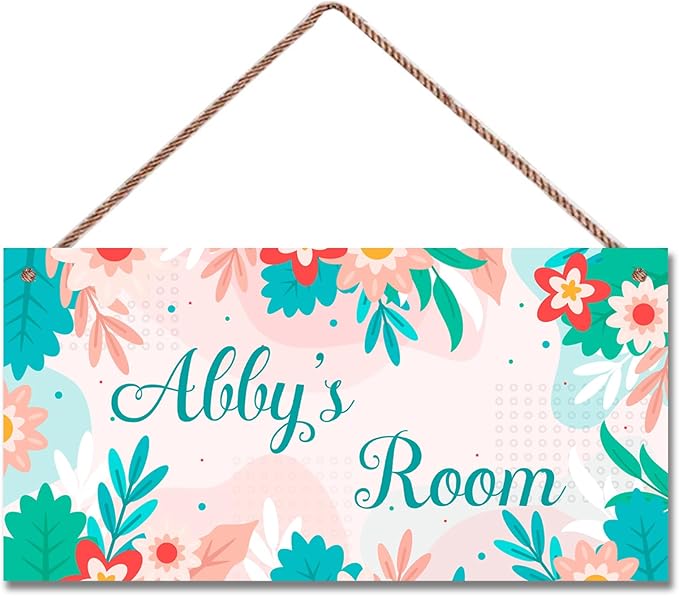 Personalized Cute Plant Sign Beautiful Flowers Wall Hanging Plaque Sign Magic Leaf Girls Room Décor For Nursery Home Art Décor For Kids Room Girls Room Boys Bedroom Little Man Cave