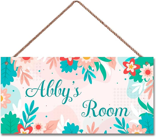 Personalized Cute Plant Sign Beautiful Flowers Wall Hanging Plaque Sign Magic Leaf Girls Room Décor For Nursery Home Art Décor For Kids Room Girls Room Boys Bedroom Little Man Cave