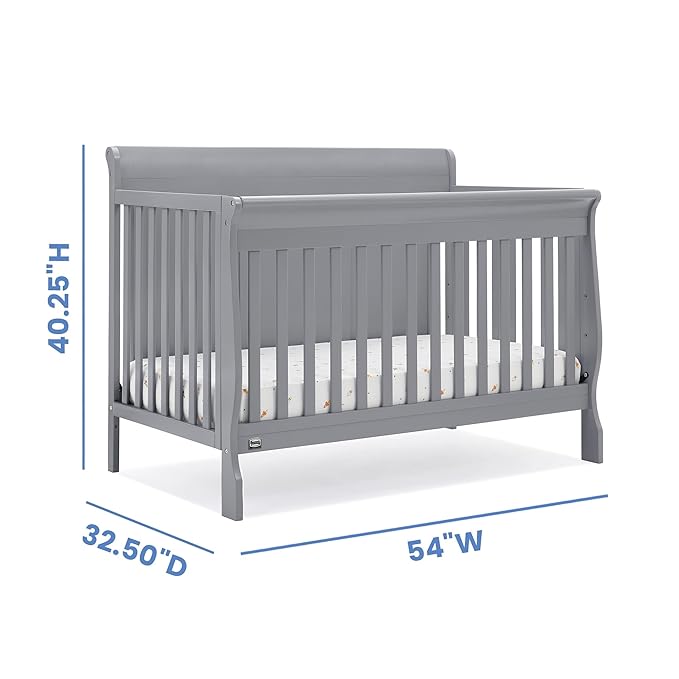 Delta Children Simmons Kids Carter 6-in-1 Convertible Crib - Greenguard Gold Certified, Grey