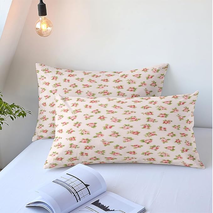 Garden Style Floral Duvet Cover King Girl Flower Print Comforter Cover Botanical Floral Bedding Quilt Cover Chic Shabby Rural Flower Bedding Collection 1 Duvet Cover with 2 Pillowcases