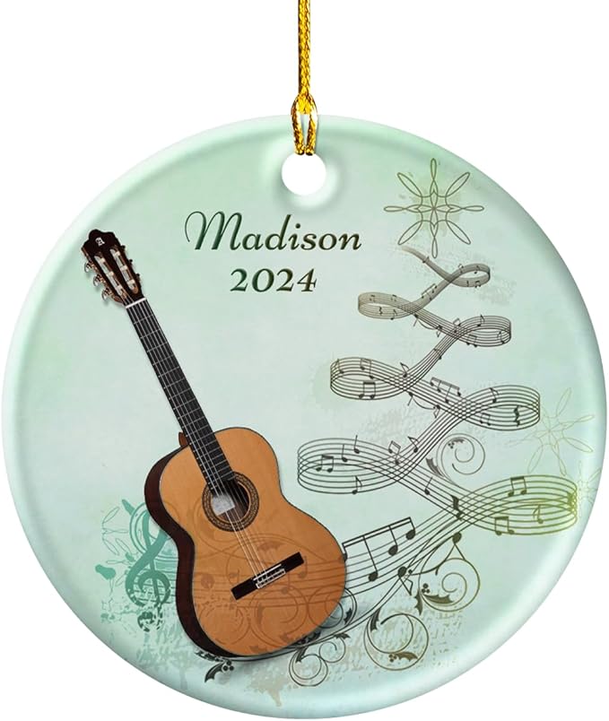 wowcugi Guitar Ornament Personalized Instrument Ornaments for Christmas Tree Xmas Tree Decorations Keepsake Gifts for Band Instruments Music Lovers