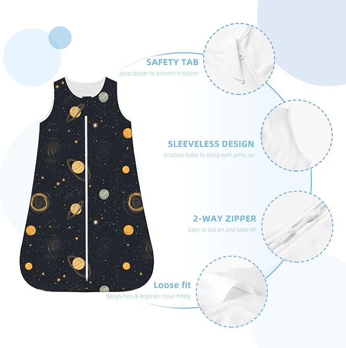 Baby Sleep Sack Sleeveless Sleeping Bag Wearable Blanket Soft Breathable Toddler Sleep Bag Colorful Dinosaur