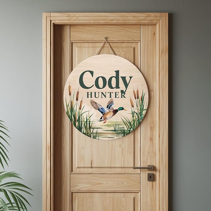 Personalized Wooden Name Signs for Nursery, Mallard Duck Sign for Baby Door Decor, Newborn Gifts for Boy, Boys Nursery Wall Bedroom Decorations, Mother's Day Gifts for New Mom Dad Gift