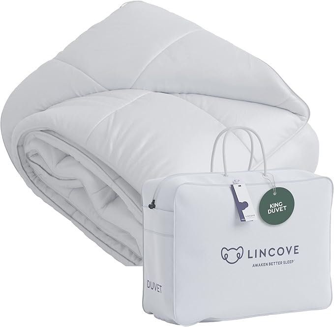 Down Alternative Comforter – Corner Loops in Each Corner, 400 Thread Count 100% Cotton Sateen Shell, Soft and Plush Feel, King Size: 90”x106”