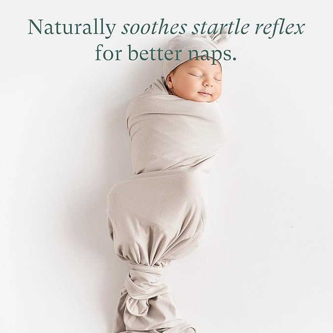 PurComfy Supersoft Swaddle Blanket, Premium Bamboo Viscose Baby swaddling Blankets for Newborns, Lightweight & Breathable Swaddle Blankets for Boys and Girls, 47” x 47”, Neutral Baby Essentials