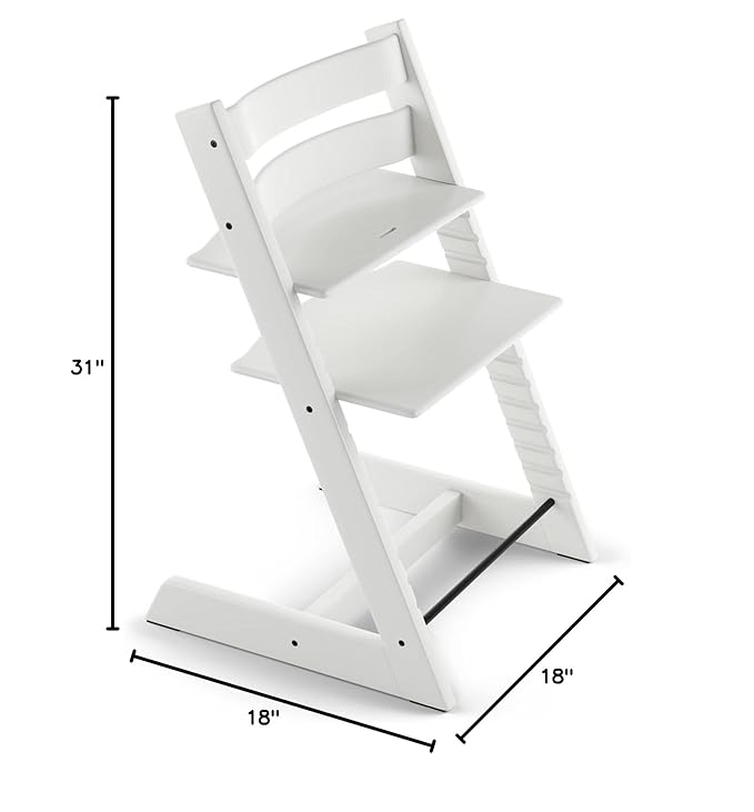 Tripp Trapp Chair from Stokke, White - Adjustable, Convertible Chair for Toddlers, Children & Adults - Convenient, Comfortable & Ergonomic - Classic Design