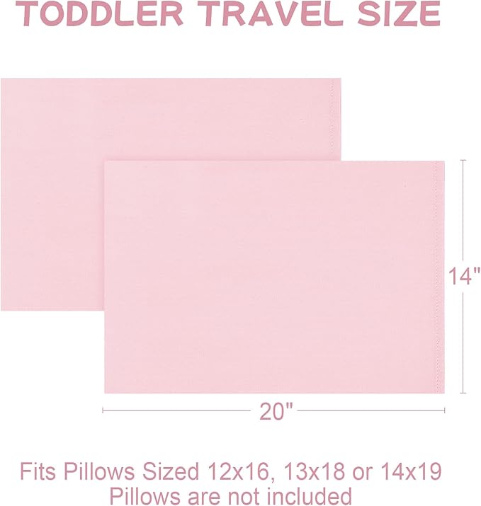 Cotton Toddler Pillowcase 14x20 Envelope: Long-Staple Cotton, Ultra Soft Breathable Durable, Travel Pillow Cover 2 Pack by Fittia
