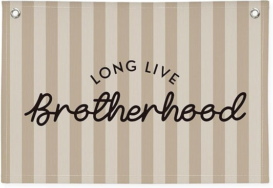 Long Live Brotherhood Boys Room Decor，Brother Playroom Bedroom Wall Decor Hanging Flag Banners, Nursery Toddler Kids Room Decoration 30x20 boyroom