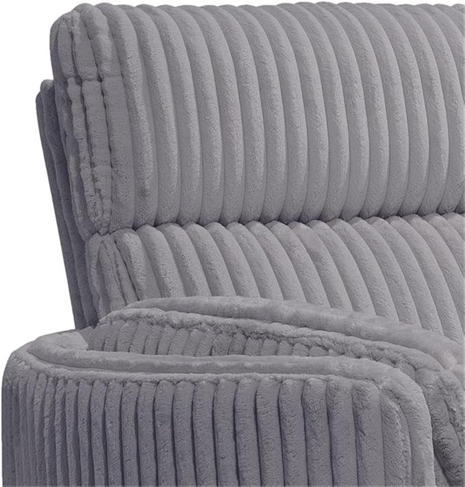 Pemberly Row Modern Mega Gray Fabric Power Swivel Glider Recliner (Two Pack) with USB Charging Ports for Living Room