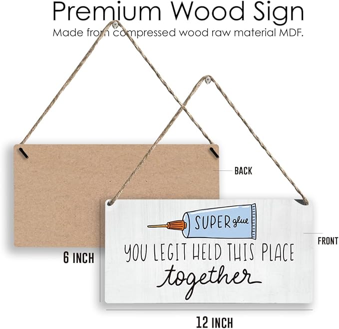 Funny Coworker Farewell Goodbye Sign Gifts Going Away New Beginnings Gifts for Coworkers Women Men Wood Wall Decor 12 × 6 Inch