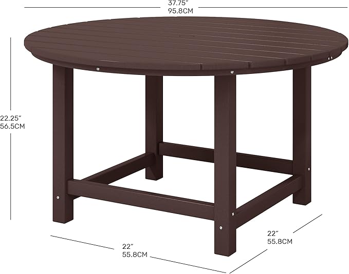 Costaelm Kids Dinner Table, Toddler Play Desk Student Desk Outdoor Childrens Picnic Tables for Children Arts & Crafts, Snack Time, Multi-Activity Table for Ages 2-8 in Home/Outside, Dark Brown