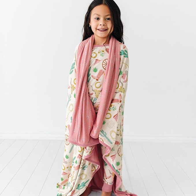 Little Sleepies Cloud Blanket, Soft Viscose from Bamboo Toddler & Baby Blanket for Boys & Girls, Lightweight, Perfect for Hot Sleepers, 50" x 50", Large (Pink Ready to Rodeo)