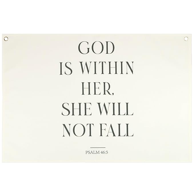 Christian Bible Verse Scripture Rectangular Banner Flag Wall Decor Gift for Baby Boy Girl Kids,Prayer Room Nursery Bedroom Reading Room Decor-God is Within Her She-Baby,Shower Birthday Christmas Gift