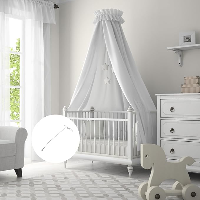 Dome Canopy Mosquito Net Rack Bracket for Bed Stable Net Holder with Two-Segment Fixed Support Easy to Install Crib Canopy Stand Compatible with Wooden Beds