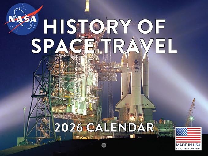 Space Travel NASA Calendar 2026 Rocket Monthly Wall Calender 12 Month | American Made In The USA