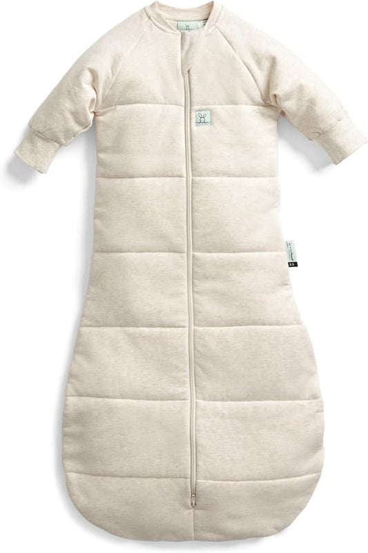 ergoPouch Jersey Sleeping Bag 3.5 TOG – Arms-Out Baby Sleep Sack, Ideal Transition from Swaddling, Slim Fit Keeps Baby Secure & Comfortable, Soft Breathable Fabric (8-24 Months, Oatmeal Marle)