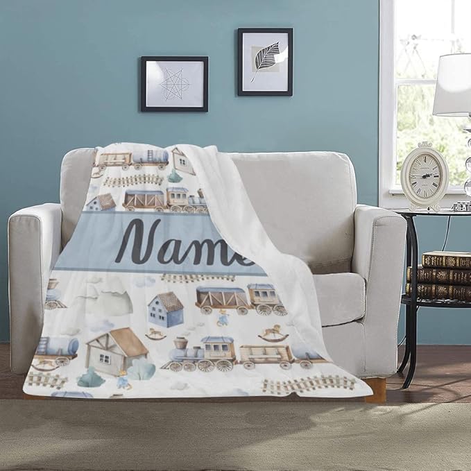 Personalized Baby Blanket With Name, Custom Blanket Name For Adult, Baby Blanket Boys Girls, Best Gift Baby Blanket, Blanket Kids Fleece and Sherpa Blanket Full Size DT7