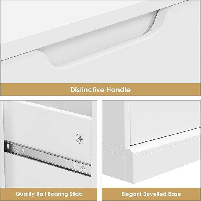 HOSTACK Modern 6 Drawer Dresser for Bedroom, Tall Chest of Drawers with Storage, Large Wood Storage Chest Organizer with Cut-Out Handle, Accent Storage Cabinet for Living Room, Entryway, Classic White